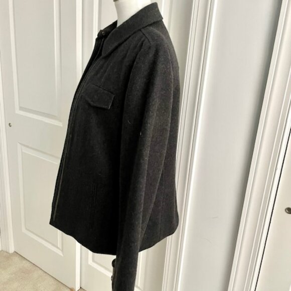 J. Crew Gray Short Wool Blend Full Zip Up Jacket Coat Size Large - Picture 2 of 4